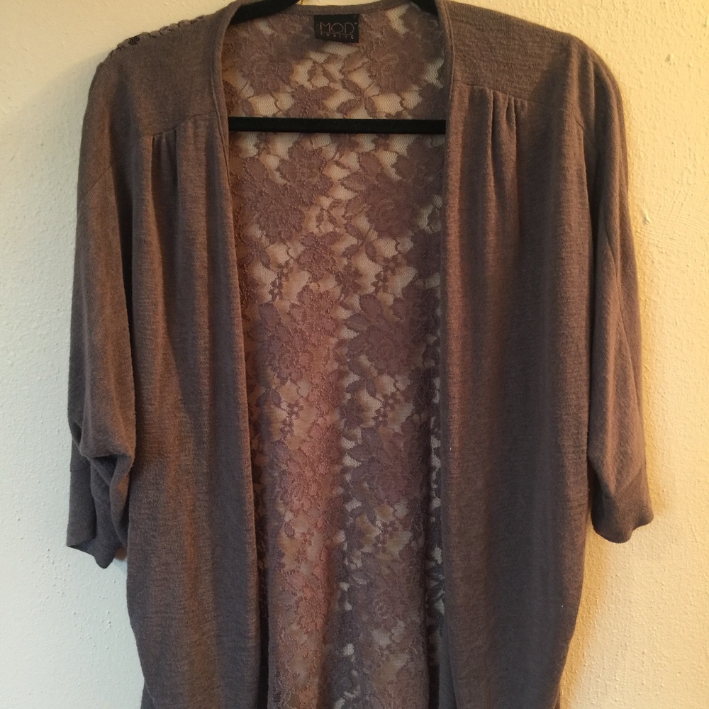 Brown lace cardigan